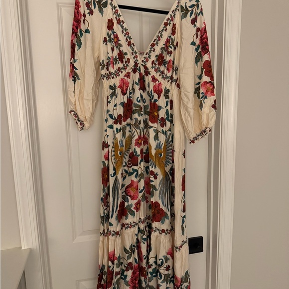 FARM Rio Floral Maxi Dress in Cream and Red - Picture 2 of 4